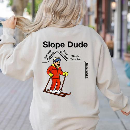 Nerdy Slope Dude Geometry Algebra Math Teacher Women's Sweatshirt Back Print - teacherstshirts.com DE