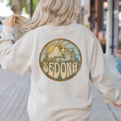 Sedona Arizona Nature Mountains Hiking Outdoors Women's Sweatshirt Back Print - Bostonterriersmerch.com