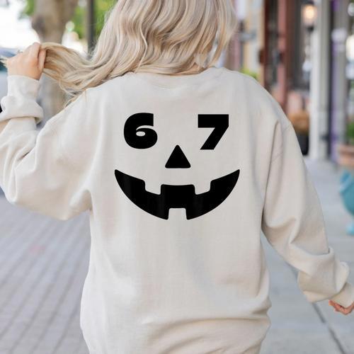 Six Seven Halloween Costume For Students Teachers 6 7 Women's Sweatshirt Back Print - teacherstshirts.com AU