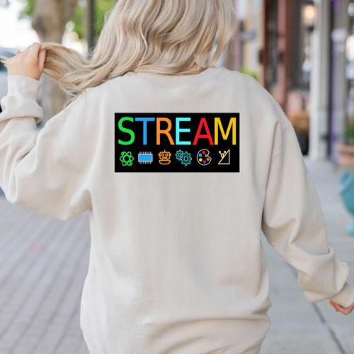 Stream Technology Robotics Shirt For Teachers And Students Premium Tri-Blend Women's Sweatshirt Back Print - teacherstshirts.com
