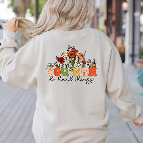 Test Day Teacher Shirt You Can Do Hard Things Women Kids Women's Sweatshirt Back Print - teacherstshirts.com
