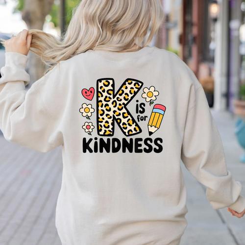 Unity Day Design Kindness Orange Teacher Kids Be Kind Women's Sweatshirt Back Print - teacherstshirts.com AU