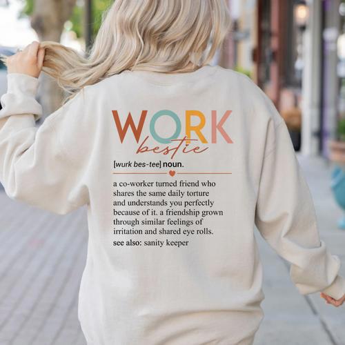 Vintage Work Bestie Definition Teachers Nurses Boss Women Women's Sweatshirt Back Print - teacherstshirts.com
