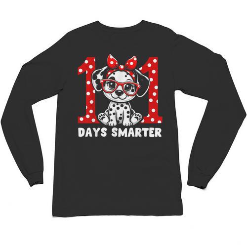 100 Days Smarter 101st Day School Dalmatian Dog Teacher Kids Unisex Long Sleeve T-Shirt - teacherstshirts.com AU