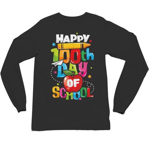 100th Day Of School Teachers Kids Child Happy 100 Days Unisex Long Sleeve T-Shirt - teacherstshirts.com DE