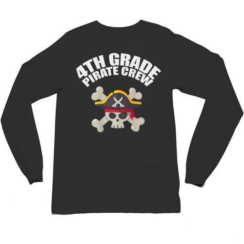 4th Grade Pirate Crew Halloween Costume Cool Teacher Student Unisex Long Sleeve T-Shirt - teacherstshirts.com UK