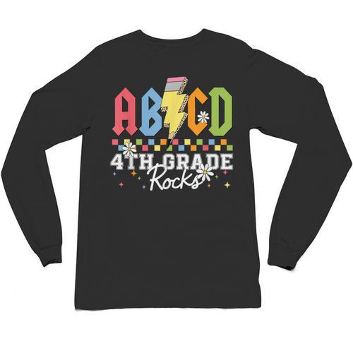 4th Grade Rocks ABCD Back To School Rock Teachers Unisex Long Sleeve T-Shirt - teacherstshirts.com UK