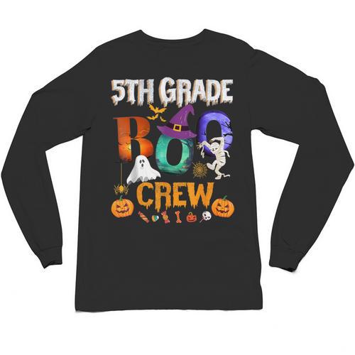 5th Grade Boo Crew Teacher Student Halloween Costume For Men Women Kids Unisex Long Sleeve T-Shirt - teacherstshirts.com UK