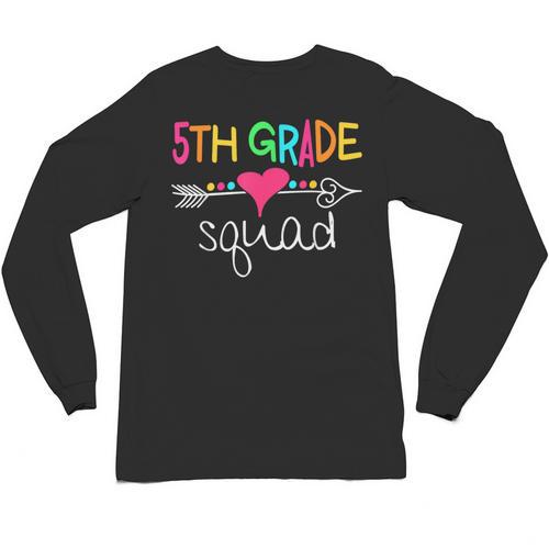 5th Grade Squad Fifth Teacher Student Team Back To School Unisex Long Sleeve T-Shirt - teacherstshirts.com CA