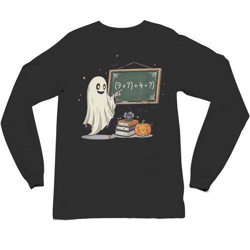 67 Teacher Halloween Ghost Six Seven Meme Math Joke Unisex Long Sleeve T-Shirt - teacherstshirts.com AU