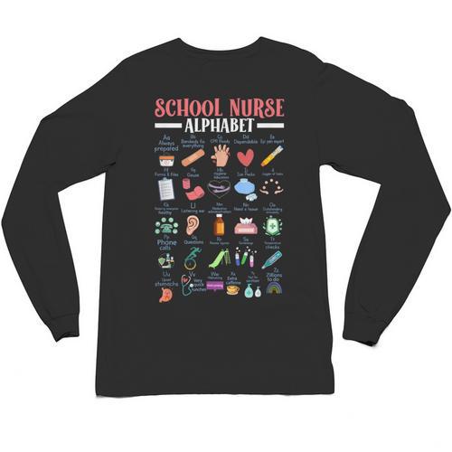 ABC School Nurse Alphabet Student Teacher Health Worker Unisex Long Sleeve T-Shirt - teacherstshirts.com CA