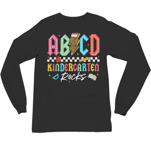 ABCD Kindergarten Rocks Pencil Lightning Teachers Rock Boys Unisex Long Sleeve T-Shirt - teacherstshirts.com UK