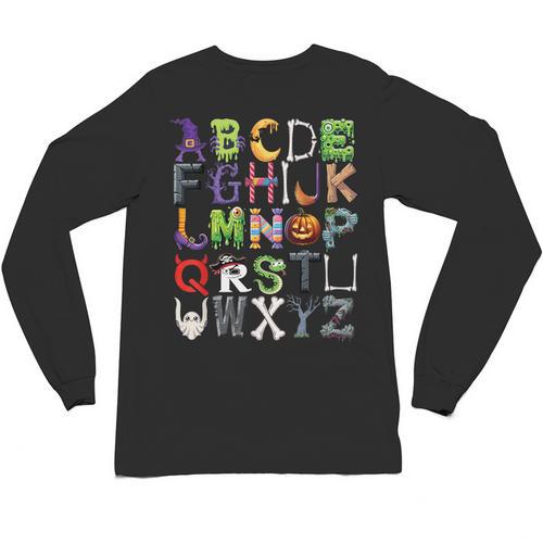 ABCs Alphabet Halloween Learning Kindergarten Teachers Unisex Long Sleeve T-Shirt - teacherstshirts.com