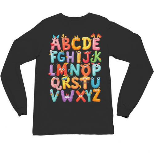 Alphabet A-Z ABC Kids Back To School Pre K Teachers Unisex Long Sleeve T-Shirt - teacherstshirts.com AU