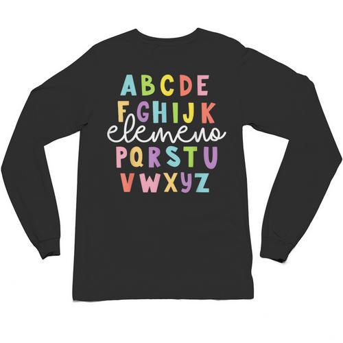 Alphabet ABC Elemeno Teacher Student Back To School Unisex Long Sleeve T-Shirt - teacherstshirts.com DE