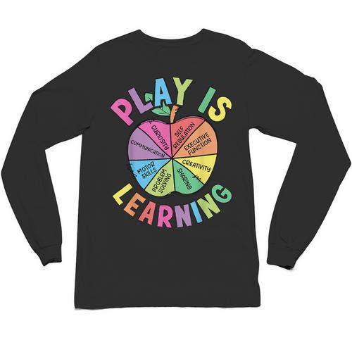 Apple Retro Play Is Learning Kindergarten Teacher Daycare Unisex Long Sleeve T-Shirt - teacherstshirts.com AU