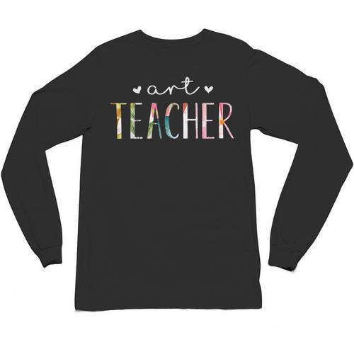 Art Teacher Cute Floral Unisex Long Sleeve T-Shirt - teacherstshirts.com