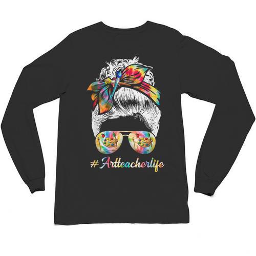 Art Teacher Life Messy Bun Back To School Art Teacher Unisex Long Sleeve T-Shirt - teacherstshirts.com DE