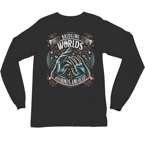 ASL Interpreter Deaf ASL Teacher American Sign Language Unisex Long Sleeve T-Shirt - teacherstshirts.com UK
