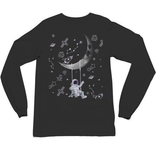 Astronaut Purple Moon Swing NASA Space Science Teacher Unisex Long Sleeve T-Shirt - teacherstshirts.com AU