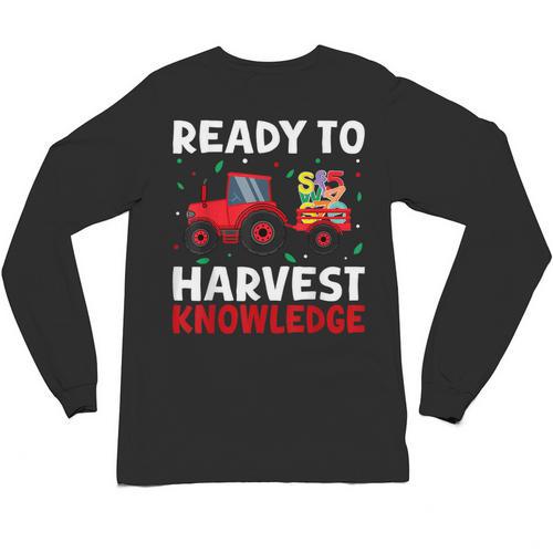 Back To School Teacher Farming Tractor Farmer Kids 100th Day Unisex Long Sleeve T-Shirt - teacherstshirts.com