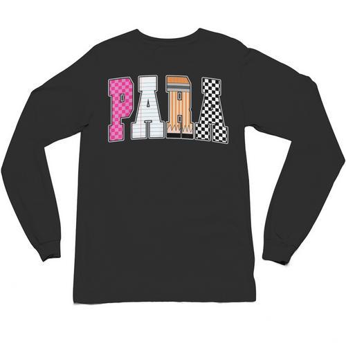 Back To School Teacher Para Preppy Checkered Para Life Unisex Long Sleeve T-Shirt - teacherstshirts.com UK