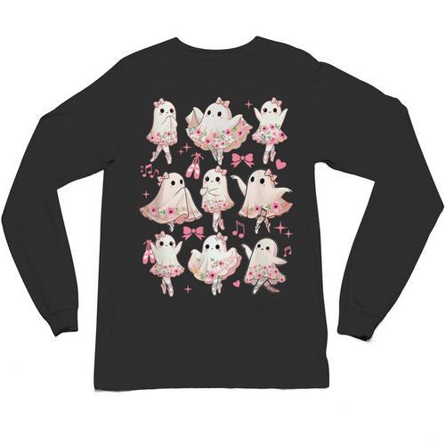 Ballet Ghost Ballet Dancer Spooky Dance Halloween Teacher Unisex Long Sleeve T-Shirt - teacherstshirts.com AU