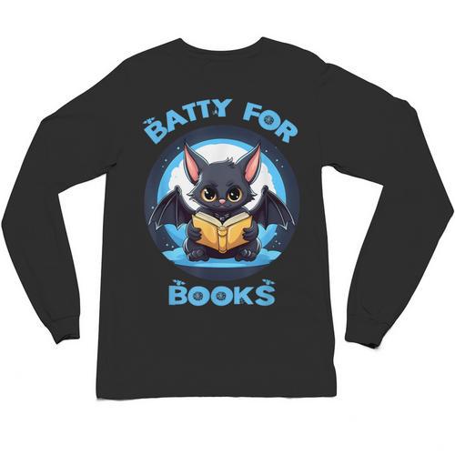 Batty About Books Lover Teacher Librarian Bookish Halloween For Men Women Kids Unisex Long Sleeve T-Shirt - teacherstshirts.com UK