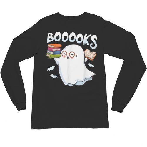 Books Halloween Librarian Teacher Reader Reading Book Lover Unisex Long Sleeve T-Shirt - teacherstshirts.com DE