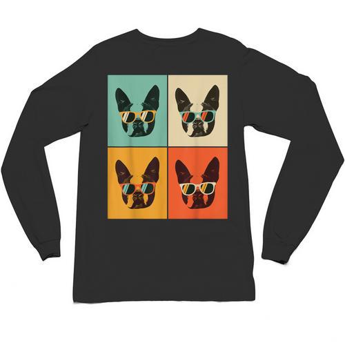 Bostie Dog Lover Boston Terrier With Sunglasses For Men Women Girls Kids Unisex Long Sleeve T-Shirt - Bostonterriersmerch.com