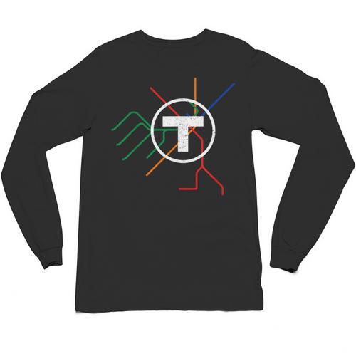 Boston T Subway Map Vintage MBTA Unisex Long Sleeve T-Shirt - Bostonterriersmerch.com