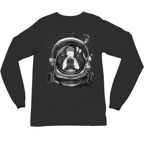 Boston Terrier Astronaut Shirt Spaceman Dog Space Lover Unisex Long Sleeve T-Shirt - Bostonterriersmerch.com