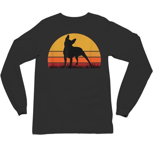 Boston Terrier Bostie Sunset Retro Dog Pet Mom Dad Unisex Long Sleeve T-Shirt - Bostonterriersmerch.com