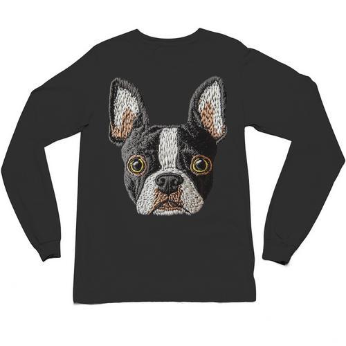 Boston Terrier Cute Puppy Face Dog Lover Pet Owner Unisex Long Sleeve T-Shirt - Bostonterriersmerch.com UK