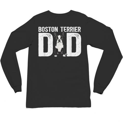 Boston Terrier Dad Of A Bostie Dad Bostie Father Unisex Long Sleeve T-Shirt - Bostonterriersmerch.com
