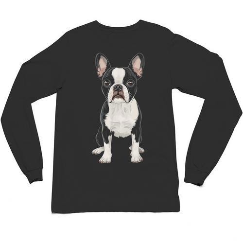 Boston Terrier Dog Motif Pet Art Boston Terrier For Men Women Kids Unisex Long Sleeve T-Shirt - Bostonterriersmerch.com
