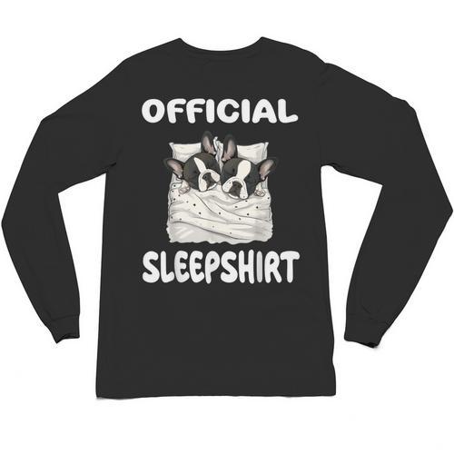Boston Terrier Dog Official Sleepshirt Pajamas Nightgown For Men Women Girls Kids Unisex Long Sleeve T-Shirt - Bostonterriersmerch.com