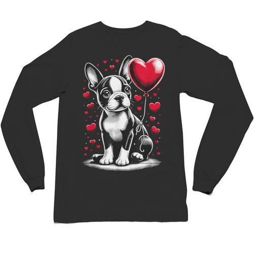 Boston Terrier Dog Valentine's Day Dog Owner Unisex Long Sleeve T-Shirt - Bostonterriersmerch.com AU