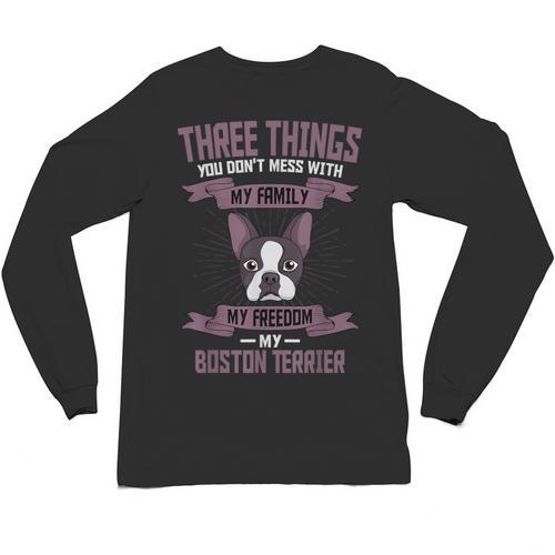Boston Terrier Don't Mess With American Gentleman Dog Lover Unisex Long Sleeve T-Shirt - Bostonterriersmerch.com