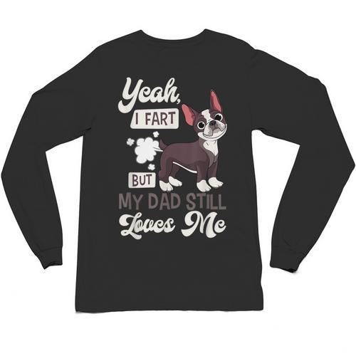 Boston Terrier Fart American Gentleman Non-Sporting Dog Unisex Long Sleeve T-Shirt - Bostonterriersmerch.com