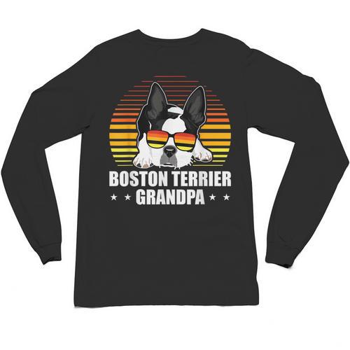 Boston Terrier Grandpa Dog Owner Boston Terrier Unisex Long Sleeve T-Shirt - Bostonterriersmerch.com