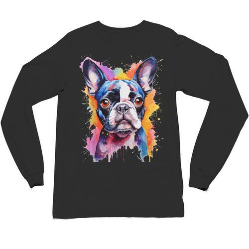 Boston Terrier Lover Pop Art Color Boston Terrier Dog For Men Women Girls Kids Unisex Long Sleeve T-Shirt - Bostonterriersmerch.com