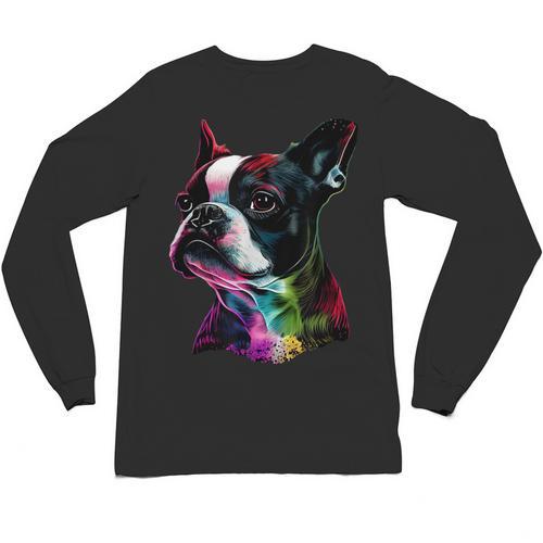 Boston Terrier Lovers Colorful Pop Art Boston Terrier Unisex Long Sleeve T-Shirt - Bostonterriersmerch.com