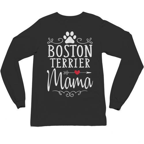 Boston Terrier Mama Boston Terrier Lover Shirt Unisex Long Sleeve T-Shirt - Bostonterriersmerch.com DE