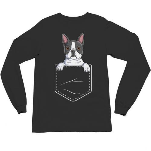 Boston Terrier In The Pocket Cute Boston Terrier Dog Lovers For Men Women Girls Kids Unisex Long Sleeve T-Shirt - Bostonterriersmerch.com