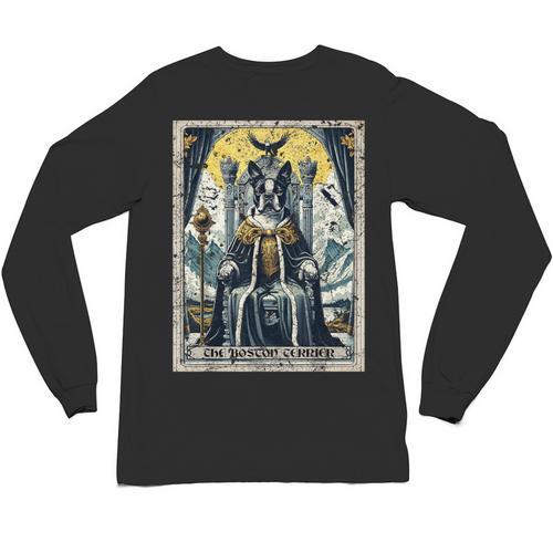 Boston Terrier Tarot Card Dog Unisex Long Sleeve T-Shirt - Bostonterriersmerch.com