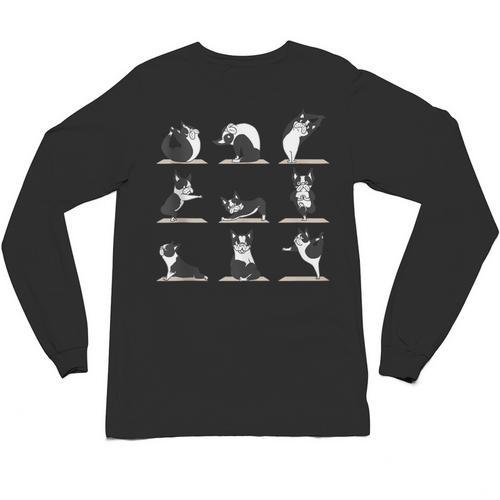 Boston Terriers Yoga Unisex Long Sleeve T-Shirt - Bostonterriersmerch.com