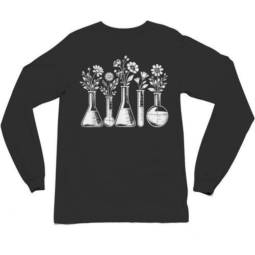 Botanical Beaker Science Teacher Floral Chemistry Lab Week Unisex Long Sleeve T-Shirt - teacherstshirts.com AU