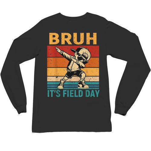 Bruh It's Field Day Teacher Happy Field Day Dabbing Boy Unisex Long Sleeve T-Shirt - teacherstshirts.com AU