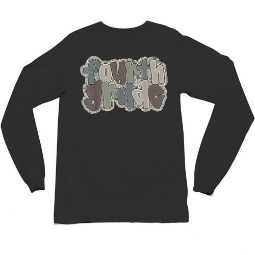 Camo Team 4th Grade Squad Back To School Teacher Kids Boys Unisex Long Sleeve T-Shirt - teacherstshirts.com